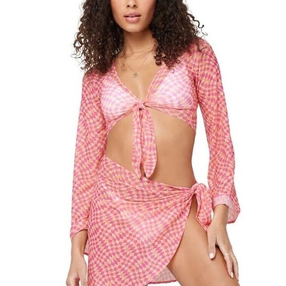 L*Space Other - L*Space Bandera Triangle Top Sheer Tie Front Coverup Beach Cruise Small NWT